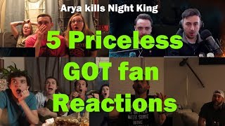 Priceless Game Of Thrones Fan Reactions  Arya kills Night King [upl. by Nevad]