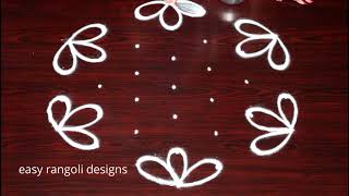 Traditional Indian Art rangoli amp kolam designs with 7 dots  muggulu [upl. by Angeline]