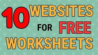 10 Websites For Free Worksheets [upl. by Yruama]