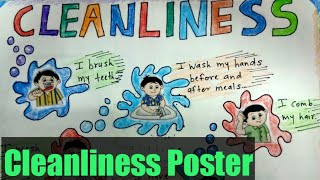 Cleanliness poster  Self Hygiene Poster  Cleanliness Project [upl. by Ertnod976]