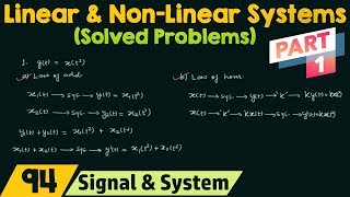 Linear and NonLinear Systems Solved Problems  Part 1 [upl. by Siuqcram]