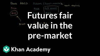 Futures fair value in the premarket  Finance amp Capital Markets  Khan Academy [upl. by Nytsud435]