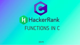 4  Functions in C  Hackerrank C Solutions [upl. by Alexandria]