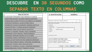 😱 Como SEPARAR TEXTO EN COLUMNAS con EXCEL [upl. by Suravaj908]