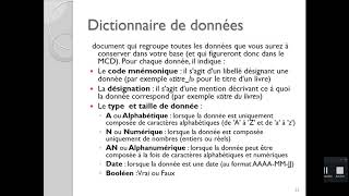 Dictionnaire de données [upl. by Evans]