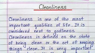 Cleanliness essay in english  Importance of cleanliness essay [upl. by Oniskey]