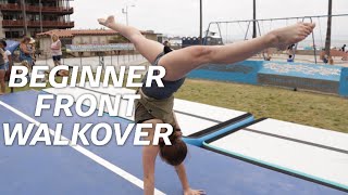 How to FRONT WALKOVER Beginner Tutorial  AirTrack™ [upl. by Aisak]