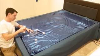 Waterbed Mattress installation from Aquaglow Waterbeds [upl. by Akkim]