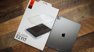 iPad Pro 129quot Spigen EZ Fit Tempered Glass Screen Protector Review [upl. by Marceau]