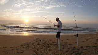 Surf Fishing OBX  How to fish in Duck NC using a bottom rig from the beach in North Carolina [upl. by Haras142]