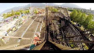 PNE Playland Wooden Roller Coaster POV CRAZY Airtime Classic Woodie Vancouver Canada [upl. by Mij153]