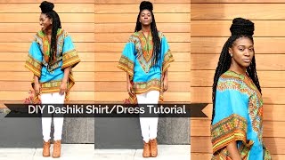 DIY Dashiki ShirtDress Tutorial [upl. by Ehcor]