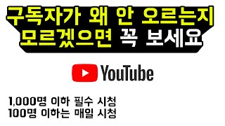 유튜브 구독자 많아지는법 영상 조회수 늘리는법 구독자 1000명 이하  100명 이하 필수 시청 [upl. by Haidabez]