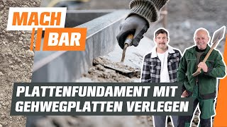 Plattenfundament mit Gehwegplatten verlegen  OBI [upl. by Ezara]