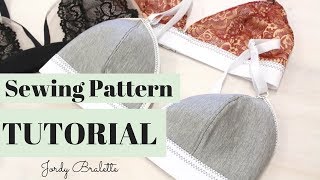 Bralette Sewing Pattern Tutorial  Jordy Bralette Patten  Emerald Erin [upl. by Bogart248]