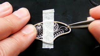 Handmade Russian filigree pendant in process [upl. by Alwin234]