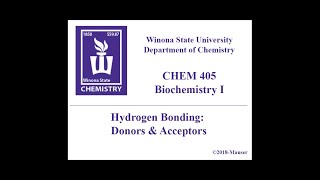 CHEM 405  Hydrogen Bond Acceptors and Donors [upl. by Masson]