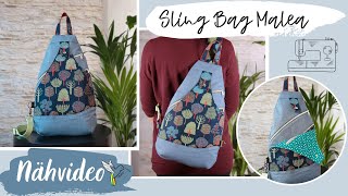 Nähanleitung Sling Bag Malea  Unisex Rucksack mit einem Schultergurt Bag sewing [upl. by Atsev965]