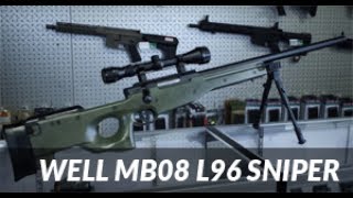 WELL MB08 The Airsoft L96 Sniper Rifle Review [upl. by Halladba405]