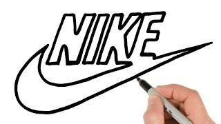 How to Draw Nike Logo  Logo Drawings Tutorial [upl. by Lapham78]