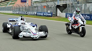 F1 Car vs Bike BMW Sauber F1 vs BMW S 1000 RR [upl. by Newmark530]