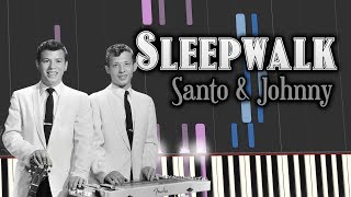 Santo amp Johnny  SLEEPWALK Piano Tutorial [upl. by Wylen]