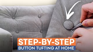 How To Tuft Your Cushions in 6 Easy Steps  DIY Sofa Hack [upl. by Kenaz]