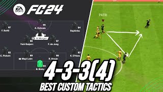 EA FC 24 BEST FORMATION 4334 CUSTOM TACTICS Meta Custom Tactics amp Instructions [upl. by Salahcin]