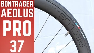 Bontrager Aeolus Pro 37 Carbon Road Wheels Feature Review and Weight [upl. by Afatsum49]