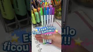 ⭐️ IDEIA DE TÍTULO BONITO  Lettering com Brush Pen STABILO  Titulos para caderno shorts [upl. by Blossom]