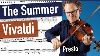 Vivaldi The Summer Presto  Violin Sheet Music  Piano Accompaniment [upl. by Deth]