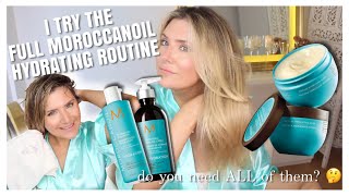 I TRY THE FULL MOROCCANOIL INTENSE HYDRATING ROUTINE  WORTH IT [upl. by Heise621]