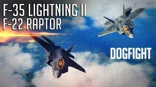 F22 Raptor Vs F35 Lightning II Dogfight  Digital Combat Simulator  DCS [upl. by Wehhtam]