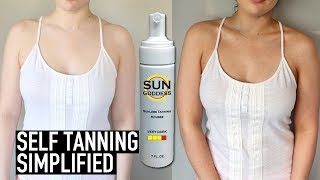 How to Apply Self Tanning Mousse Simplified Tutorial  Sun Goddess [upl. by Jadda]