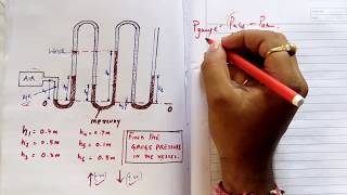 multitube manometer pressure problems Fluid Mechanics lecture [upl. by Richmal]