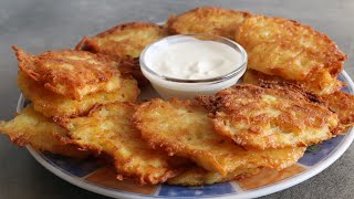 Einfaches KARTOFFELPUFFER Rezept  Knusprige REIBEPLÄTZCHEN  LeckerTV [upl. by Lienet]