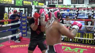 Kevin Lee sparring inside the Mayweather Boxing Club [upl. by Nawoj932]