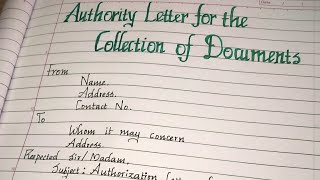 AuthorizationAuthority Letter for the collection of documents [upl. by Ernie]