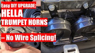 EASY Install HELLA Trumpet Horn Kit  No Wire Splicing [upl. by Accever]