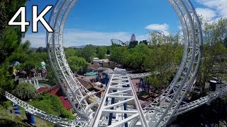 The New Revolution front seat onride 4K POV Six Flags Magic Mountain [upl. by Leuneb]