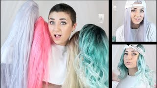 Wig Haul and Review  Trying on Wigs For The First Time [upl. by Jerrie]