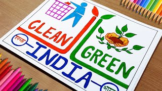 National Cleanliness Day Drawing  Clean India Green India Drawing  Swachh Bharat Abhiyan Drawing [upl. by Ivie899]