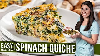 Easy Crustless Spinach Quiche [upl. by Floridia]