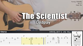 The Scientist  Coldplay  Fingerstyle Guitar  TAB  Chords  Lyrics [upl. by Lean]