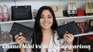 Chanel Mini Rectangular Flap Vs WOC Comparison  Minks4All [upl. by Elawalo]