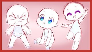 How to Draw 3 Easy Chibi Poses TUTORIAL [upl. by Rhtaeh647]