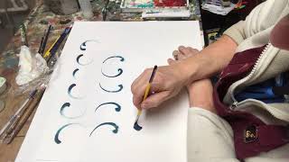 CStroke rosemaling Demonstration  Lise Lorentzen  unintentional ASMR [upl. by Htide]