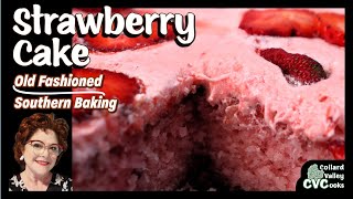 THE BEST Strawberry Cake  1970s Strawberry JellO Cake Recipe [upl. by Drusi]