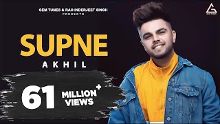 Supne Lyrical Video  Akhil  Punjabi Song [upl. by Ydahs599]