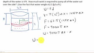 Calculus Work Pump Water From a Circular Swimming Pool [upl. by Refannej155]